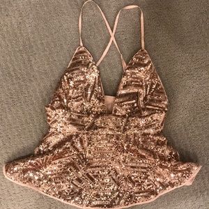 Rose gold sparkly top